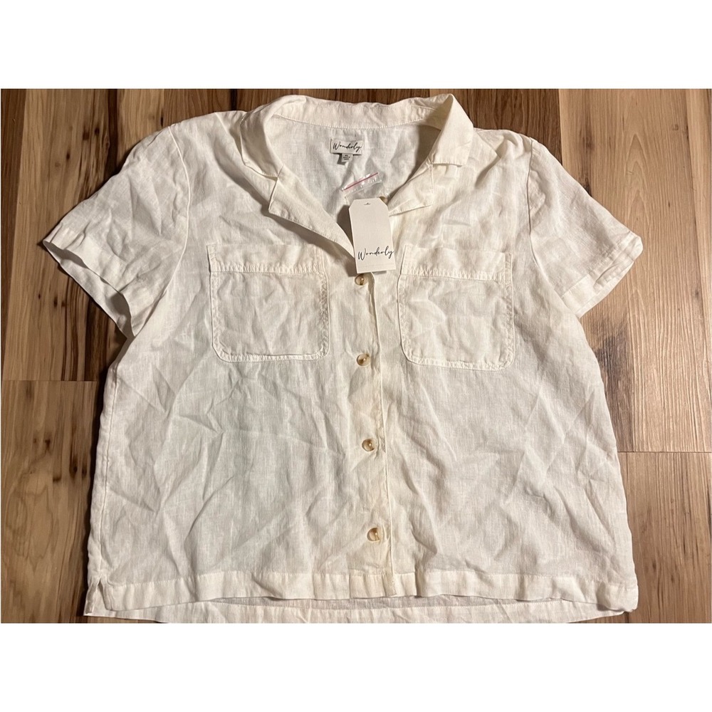 Wonderly Ivory Short-Sleeve Button Down Shirt